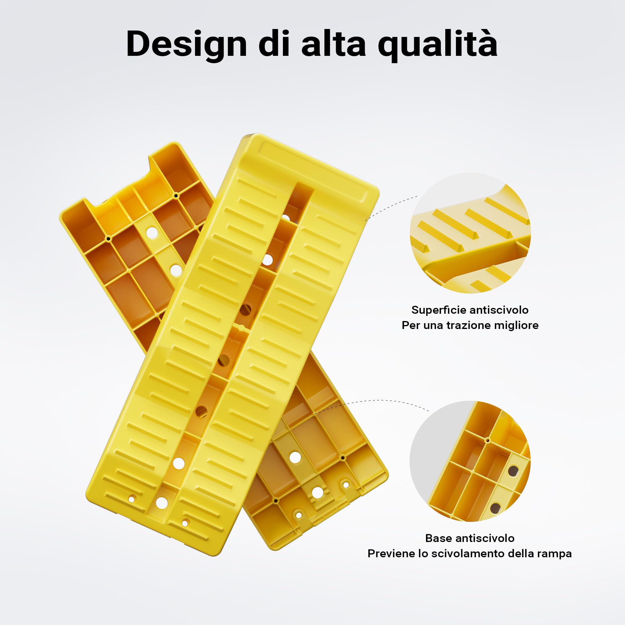 Wiltec Cunei Fermaruota 40/70/100 mm set 2 pezzi 3t HDPE
