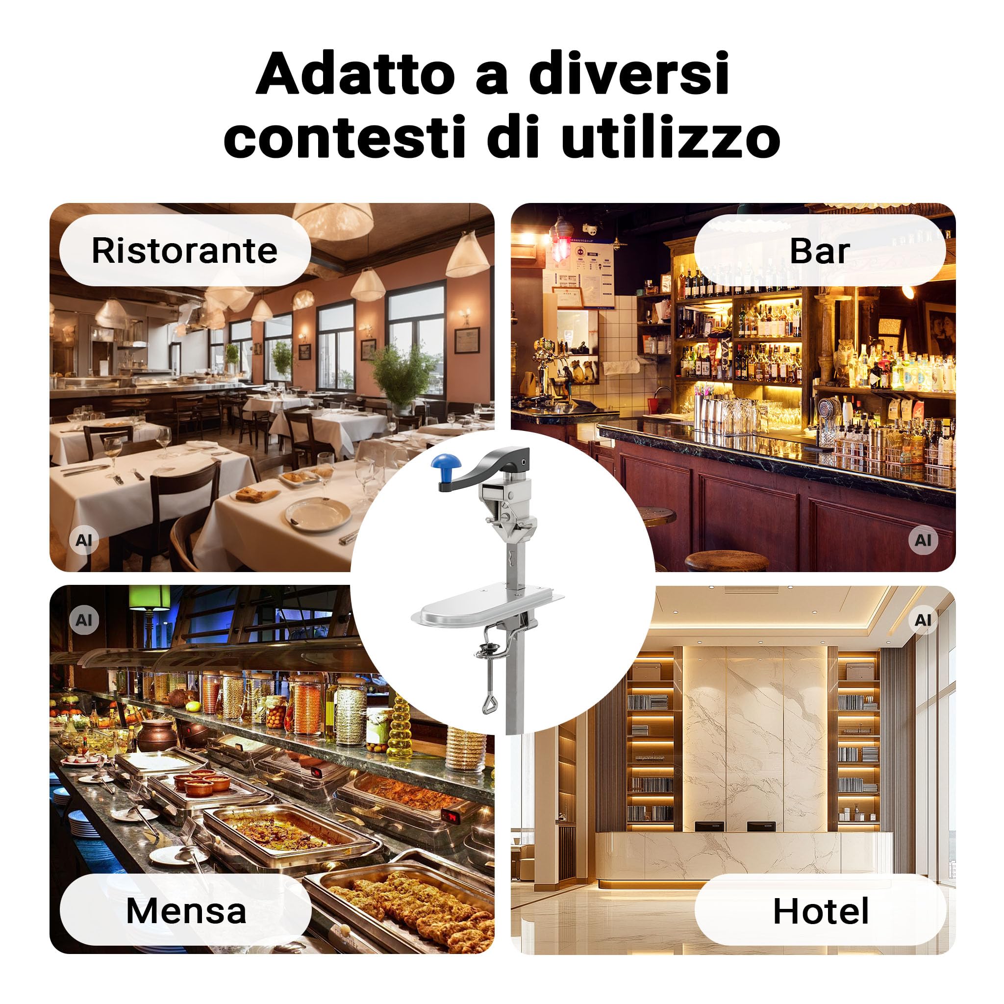 Wiltec Apriscatole Professionale barattoli ghisa banco
