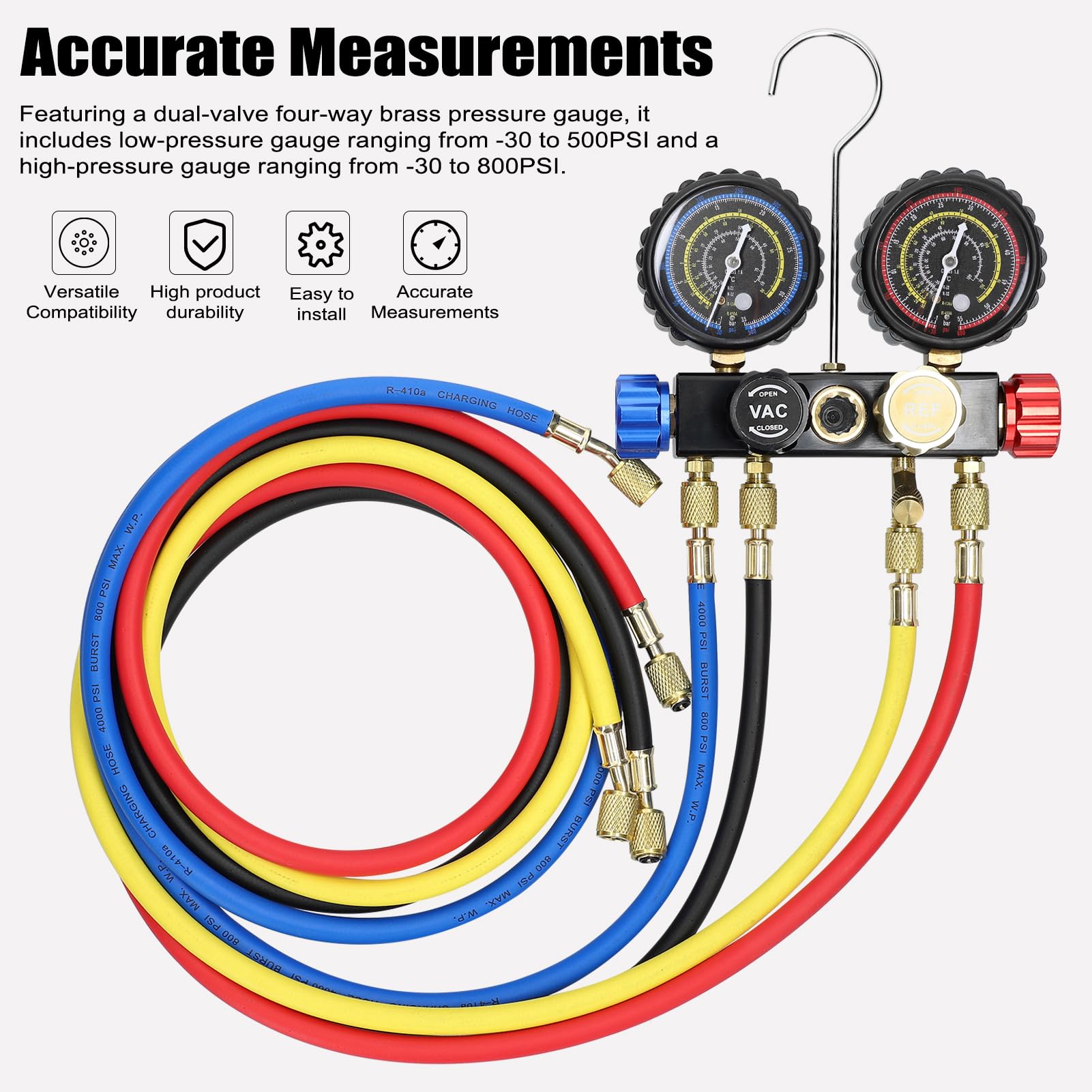 Weytoll Kit Ricarica Aria Condizionata Auto R134a 4 Vie 1,5 m