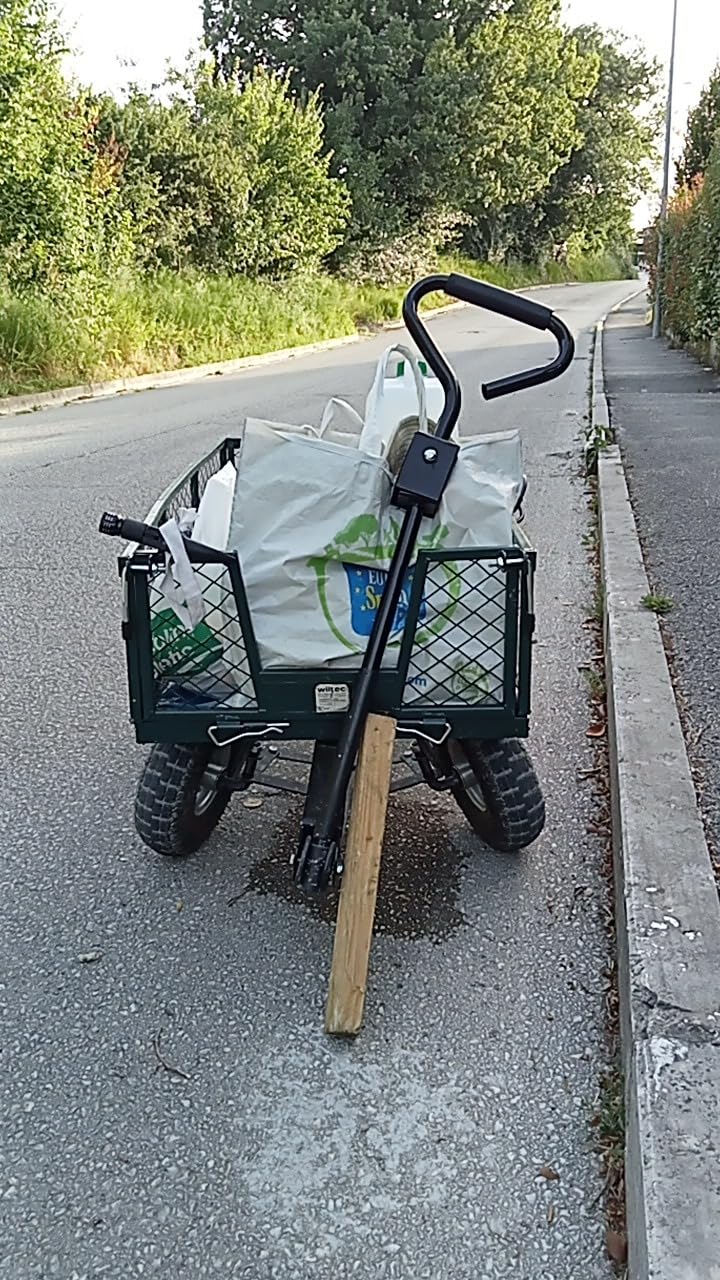 Wiltec Carrello trasporto da giardino 300 kg con telone