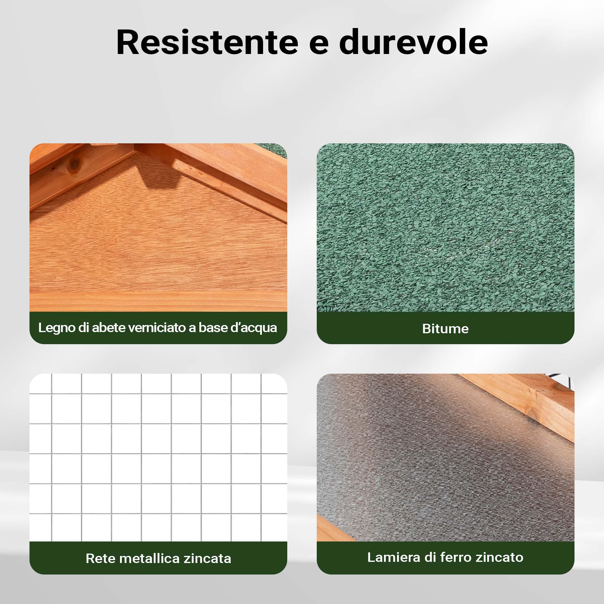 Wiltec conigliera 2 livelli legno 122x63x92 cm con recinto