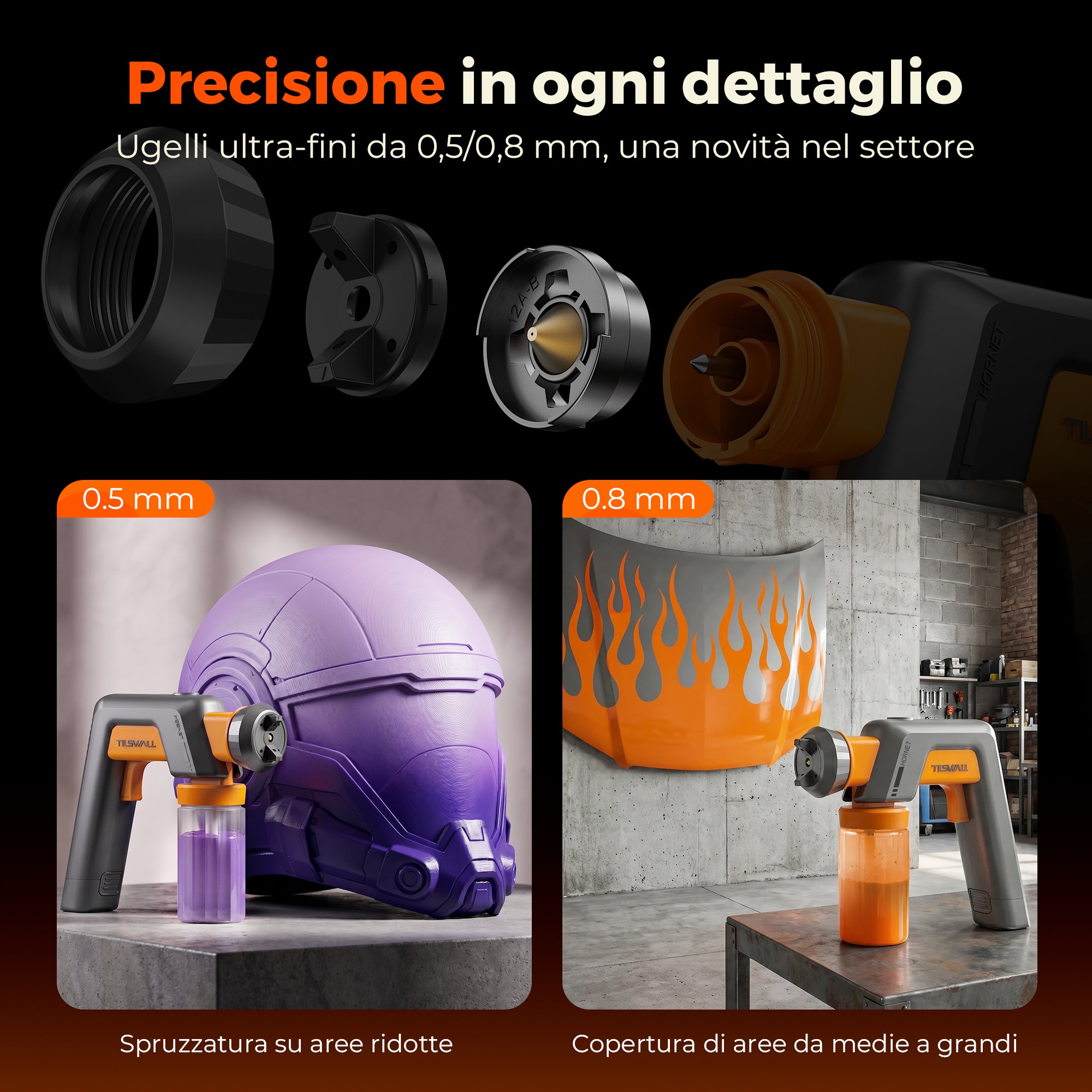 Tilswall Hornet Pistola a Spruzzo a Batteria per Maker 450 g