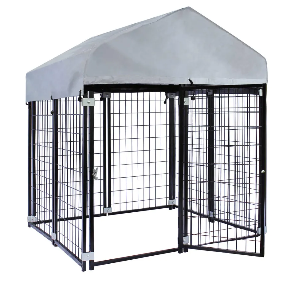 Wiltec Recinto Cani Acciaio 121x121x137cm con Tetto