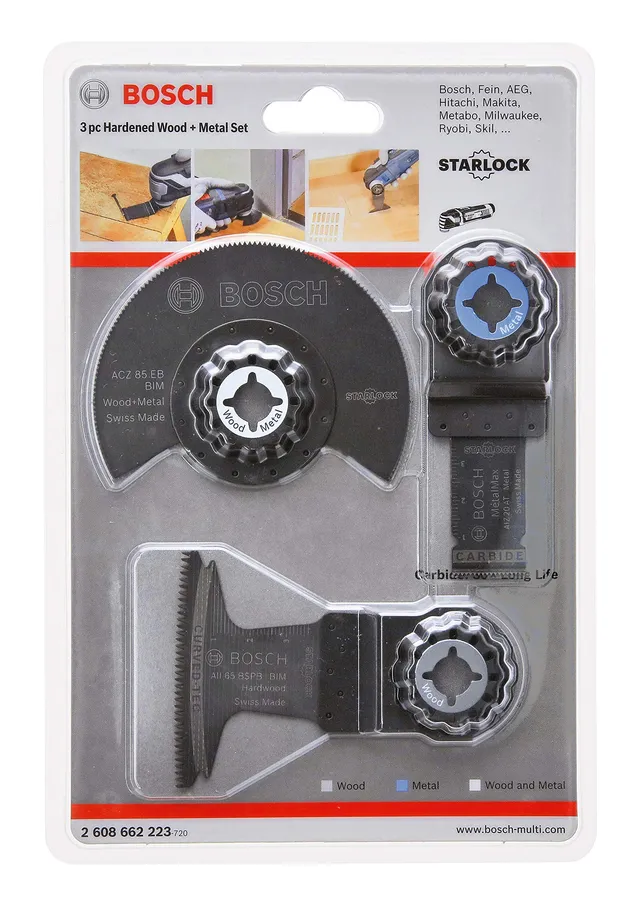 Bosch Starlock Set 3 Lame Multifunzione Legno Metallo