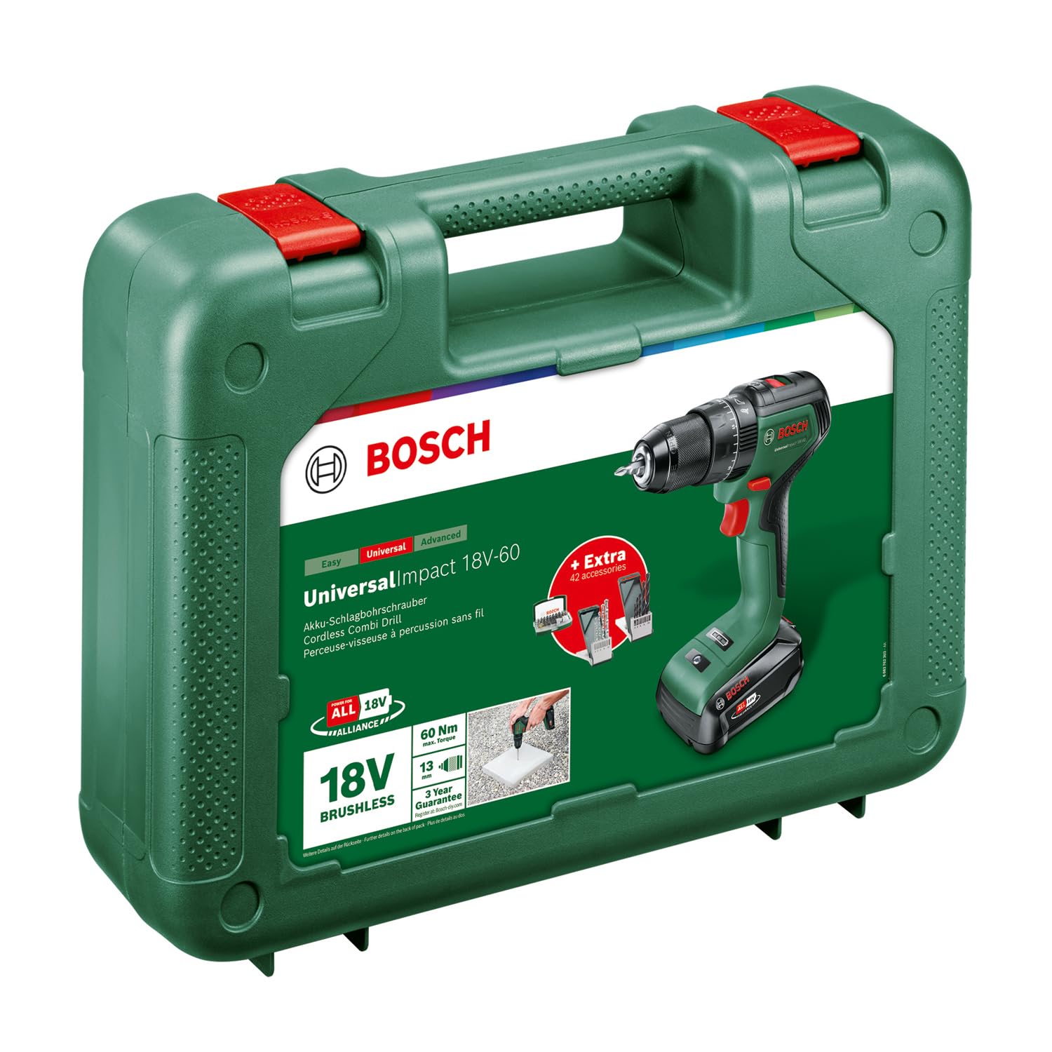 Bosch UniversalImpact 18V-60 Trapano Battente 60Nm 1x2,0Ah
