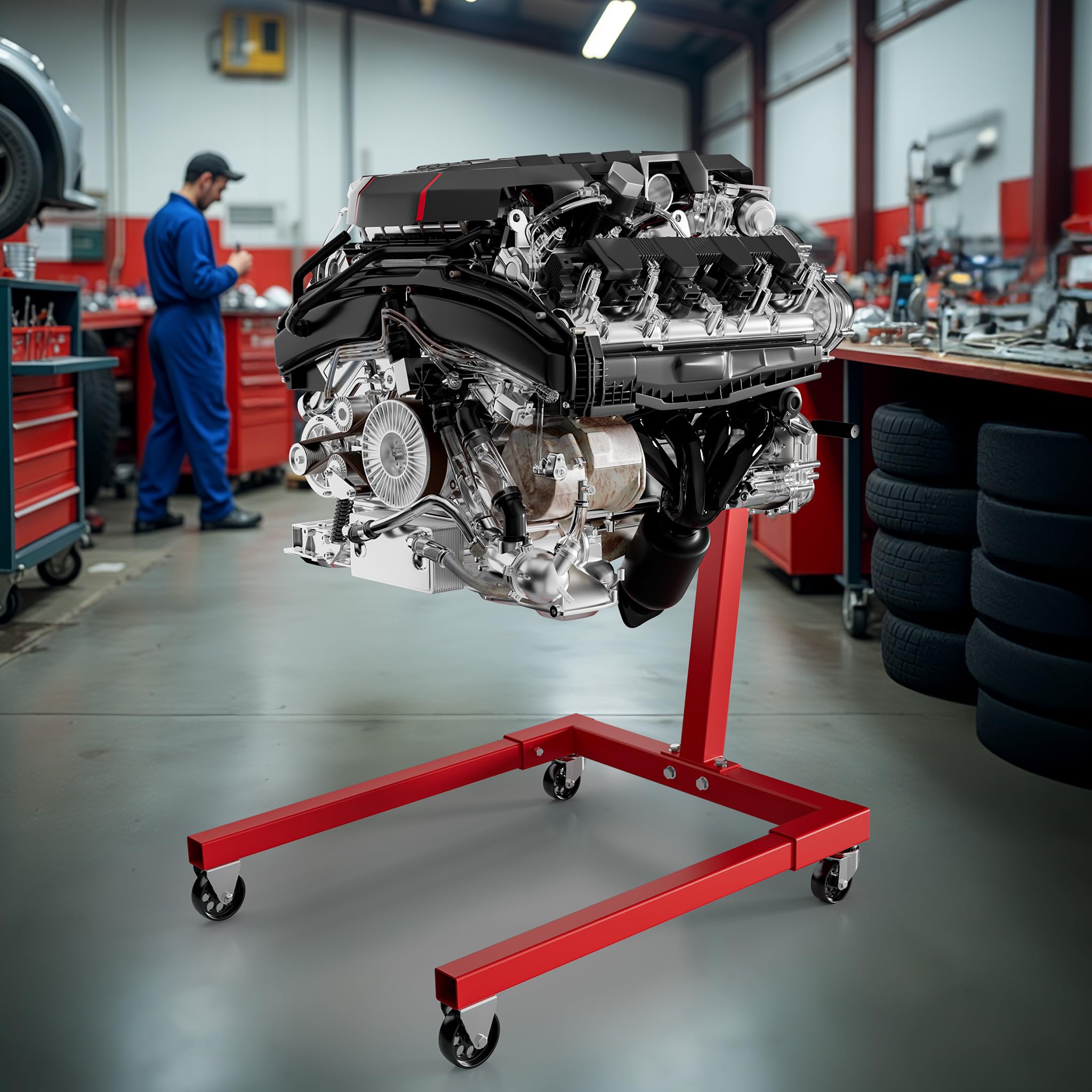 Wiltec Cavalletto per Motore 570 kg Acciaio