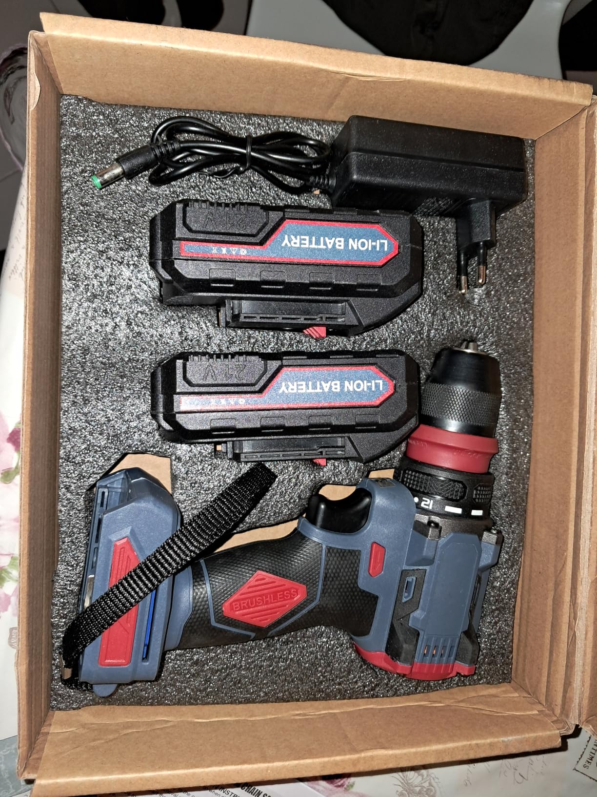 Weytoll Trapano Avvitatore Batteria 21V 55Nm Brushless 2in1