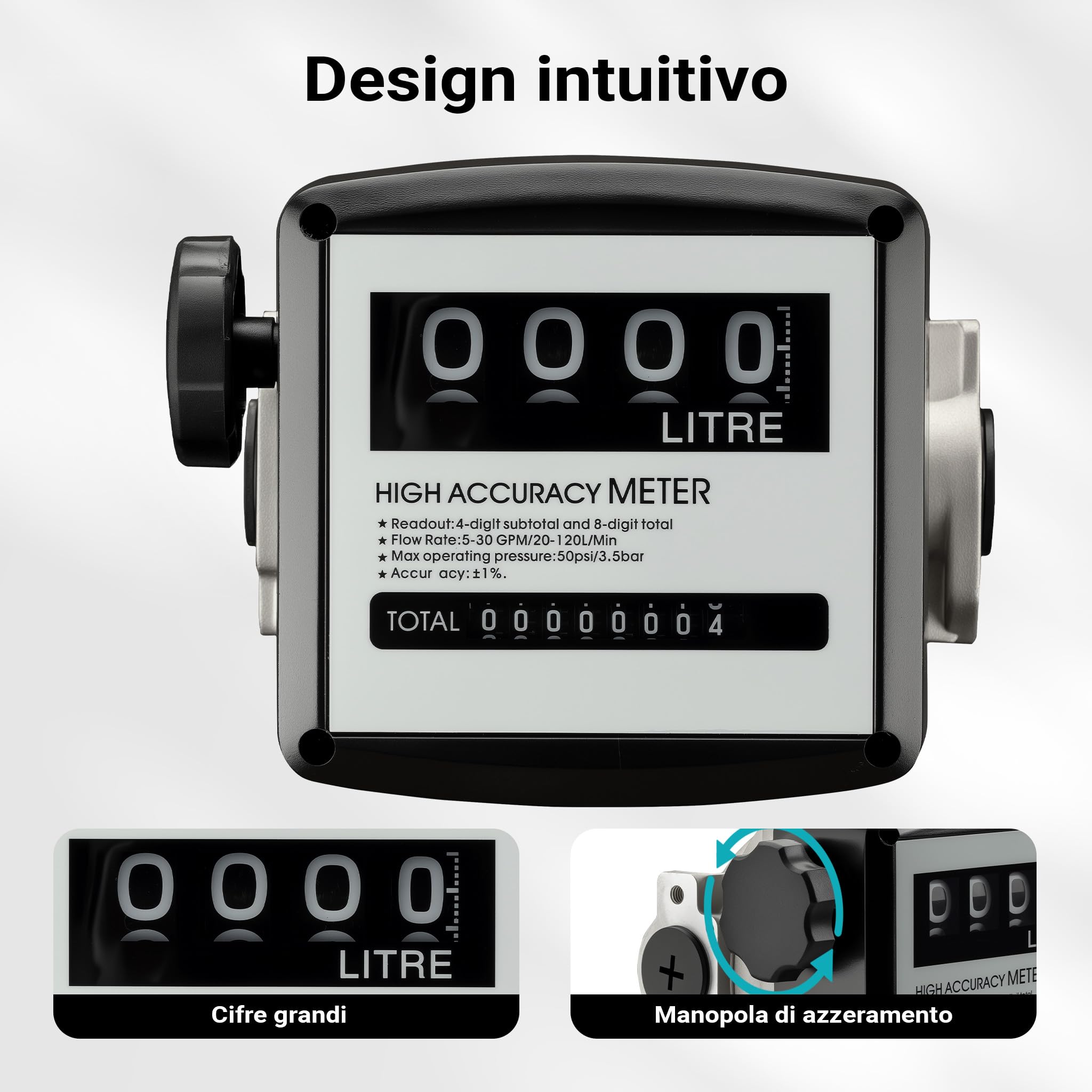Wiltec Contatore gasolio 20-120 l/min 25,4 mm diesel