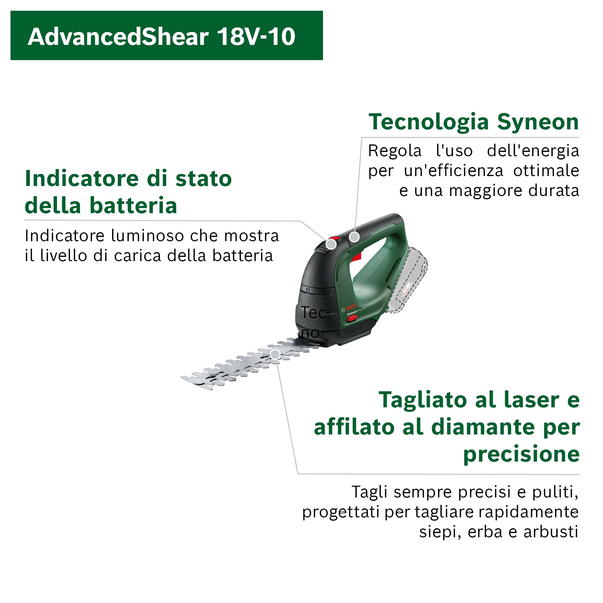 Bosch AdvancedShear 18V-10 cesoia erba 18V set 2,0Ah