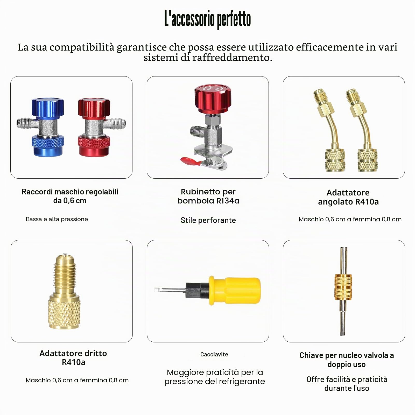 Weytoll Kit Ricarica Aria Condizionata Auto R134a 4 Vie 1,5 m