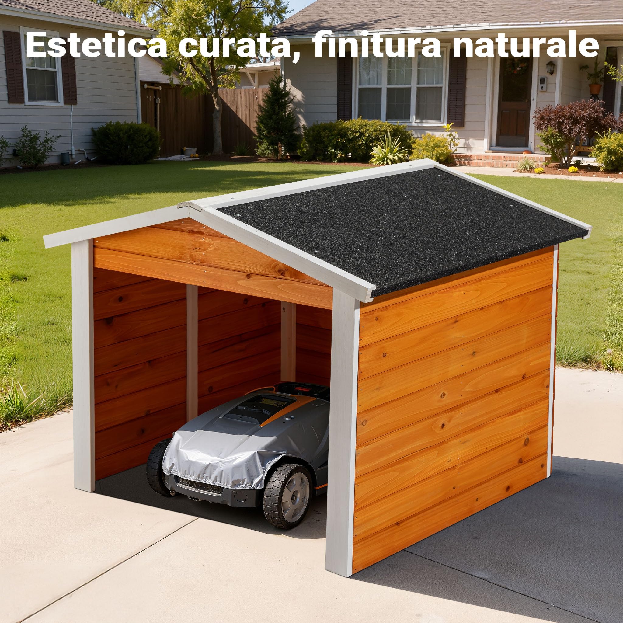 Wiltec Garage robot tagliaerba 87x80x70 cm tetto bitumato
