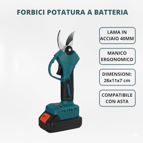 DE ROSA SHOP Kit Potatura 3 in 1 48V Forbice Motosega 6"