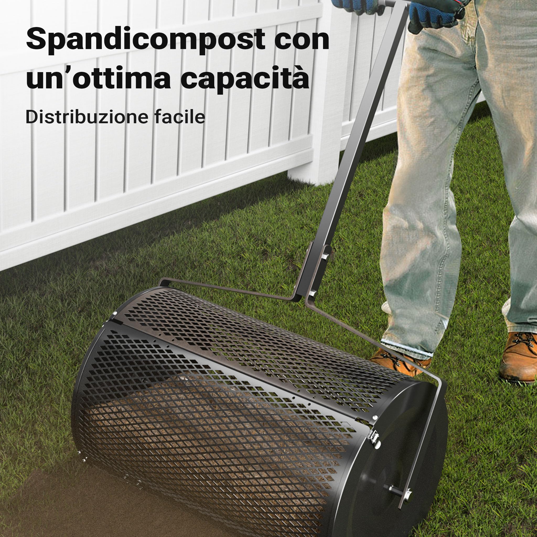 Wiltec Rullo Spargiterriccio 75L 110x64x40cm a Rete
