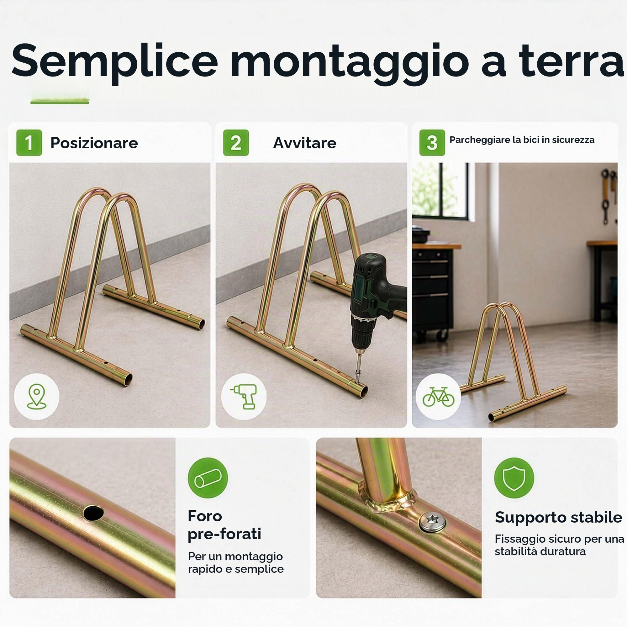 Wiltec rastrelliera porta bici 1 posto estensibile acciaio