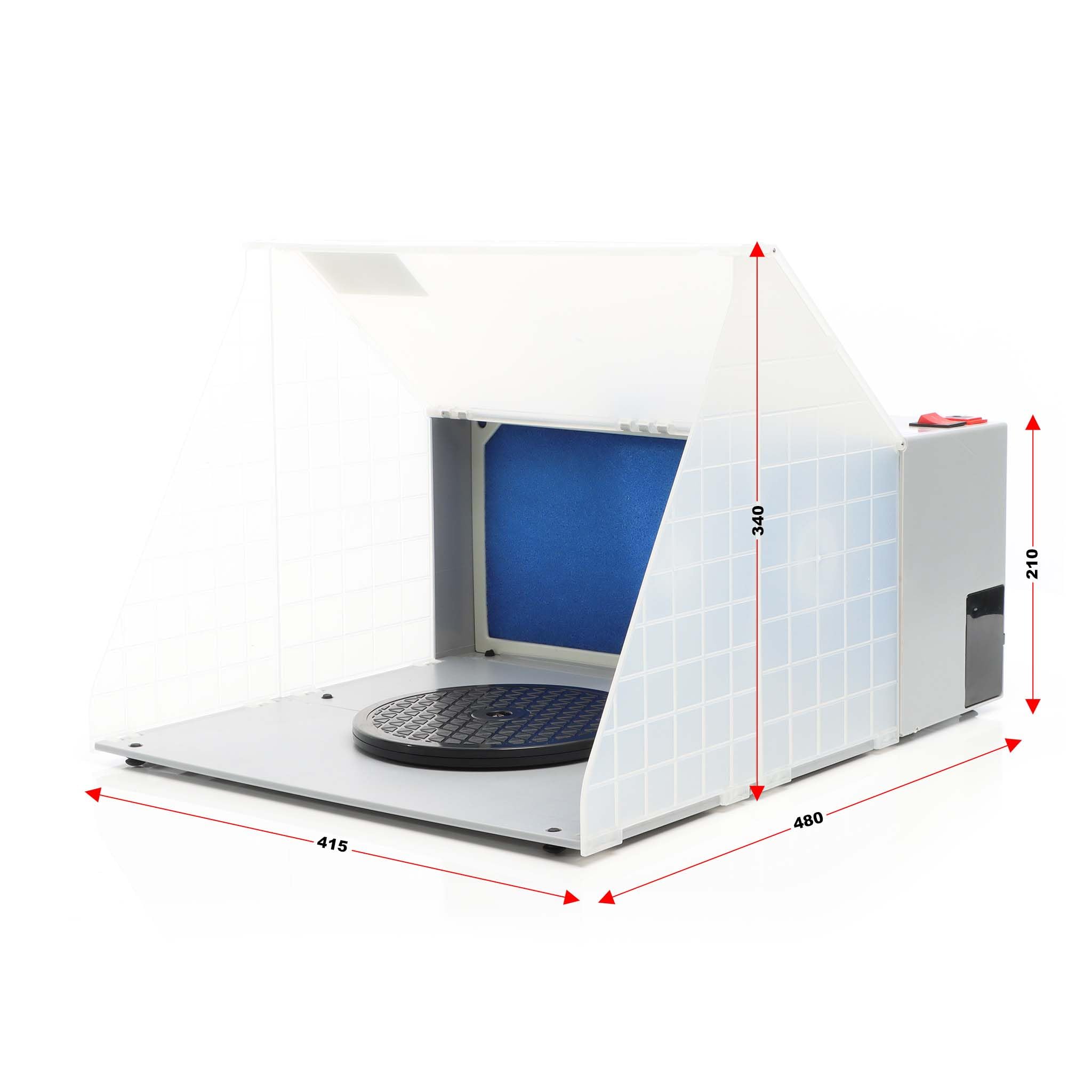 Wiltec Cabina aspirazione aerografo 4 m³/min con tubo e filtro