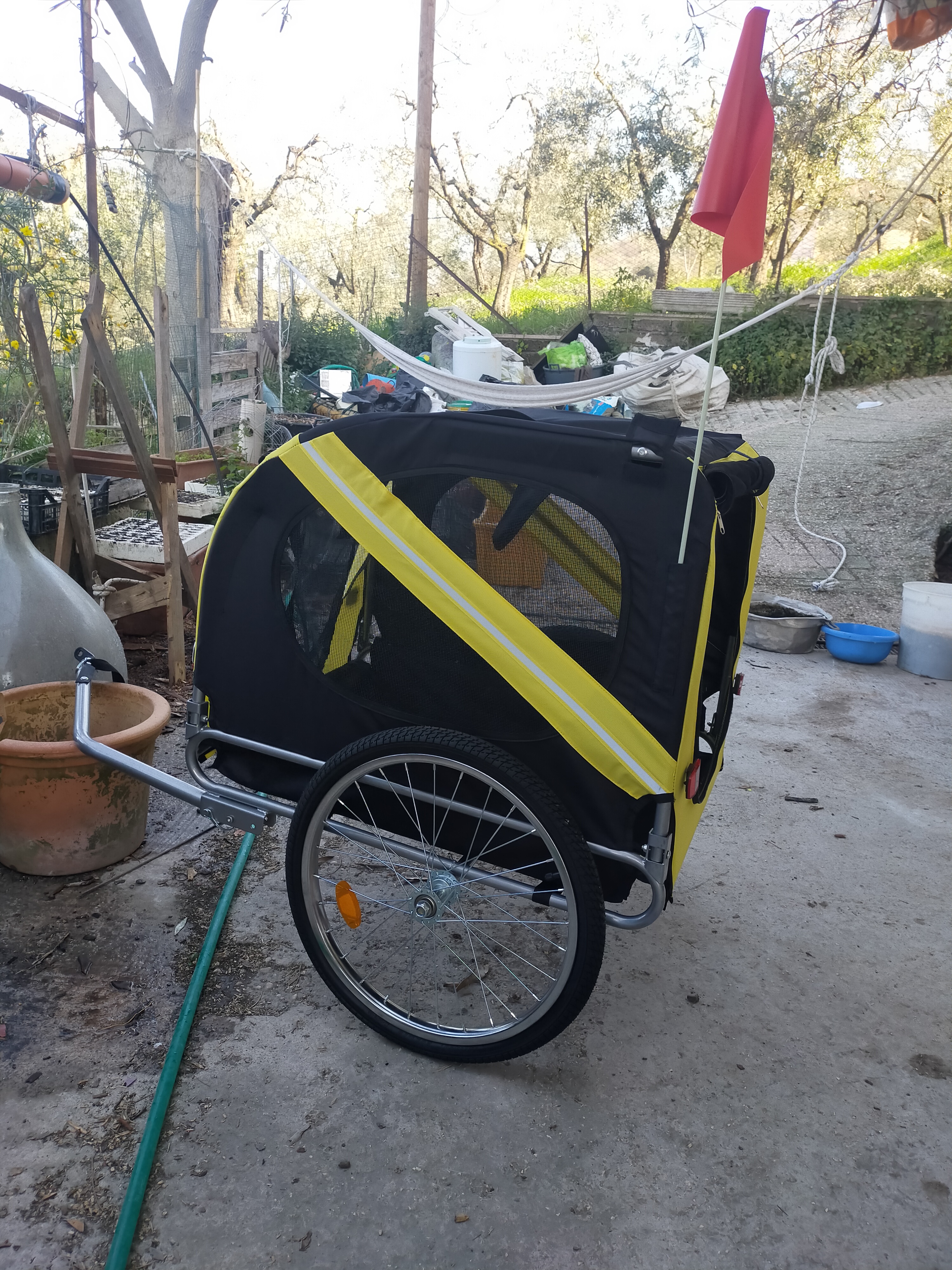 Wiltec Rimorchio Bici per Cani 40 kg con Parapioggia