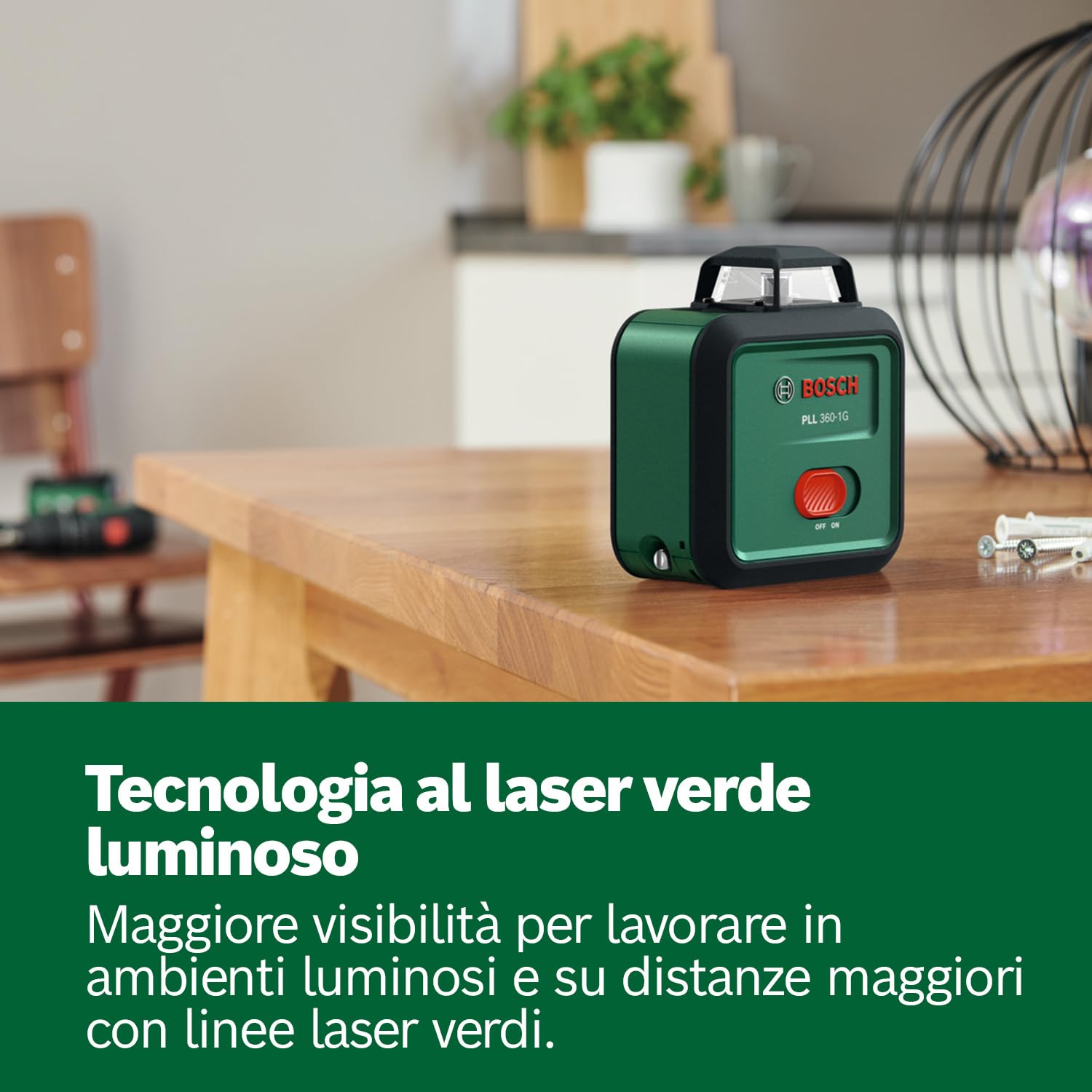 Bosch PLL 360-1G livella laser verde 360°