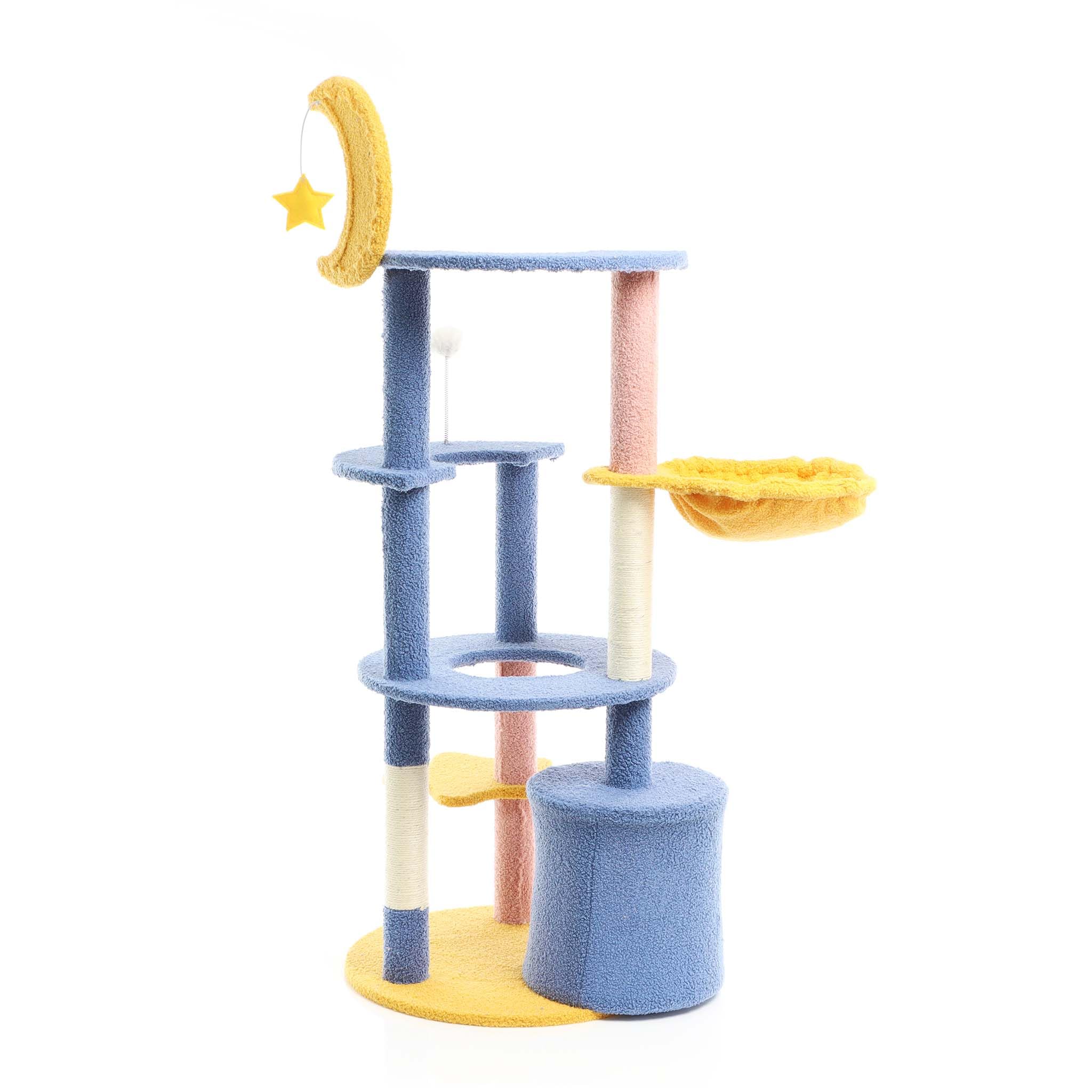 Fudajo Albero Tiragraffi 132 cm Blu Giallo Luna