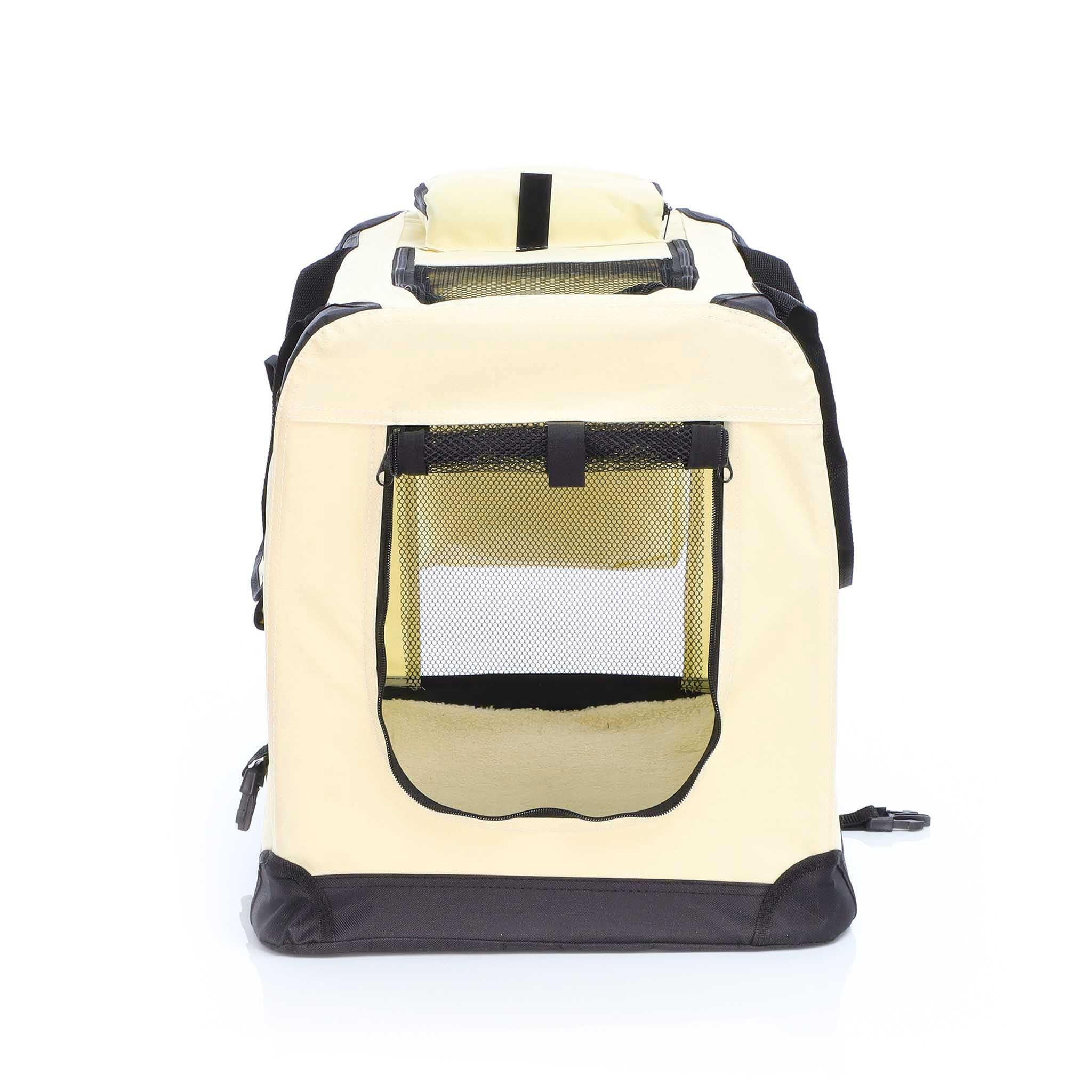 Fudajo trasportino pieghevole beige M 60x42x44cm