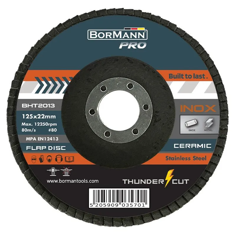 Bormann Thunder-Cut Disco lamellare 125mm grana 80 inox