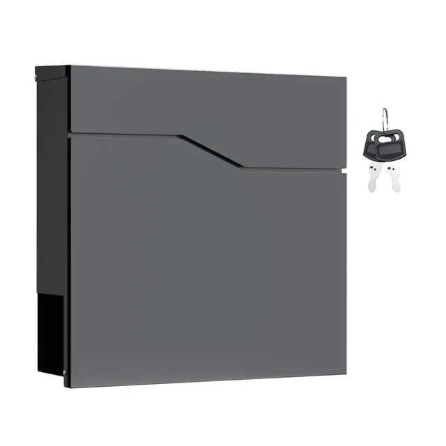 Wiltec V19 Cassetta Postale Grigio Scuro con Portagiornali