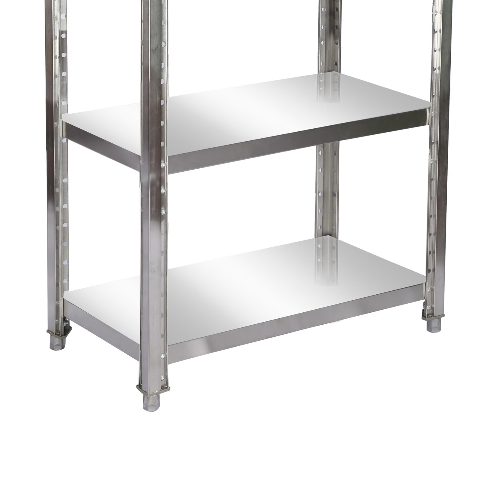 Wiltec Scaffale Acciaio Inox 120x50x155cm 4 Ripiani 150kg