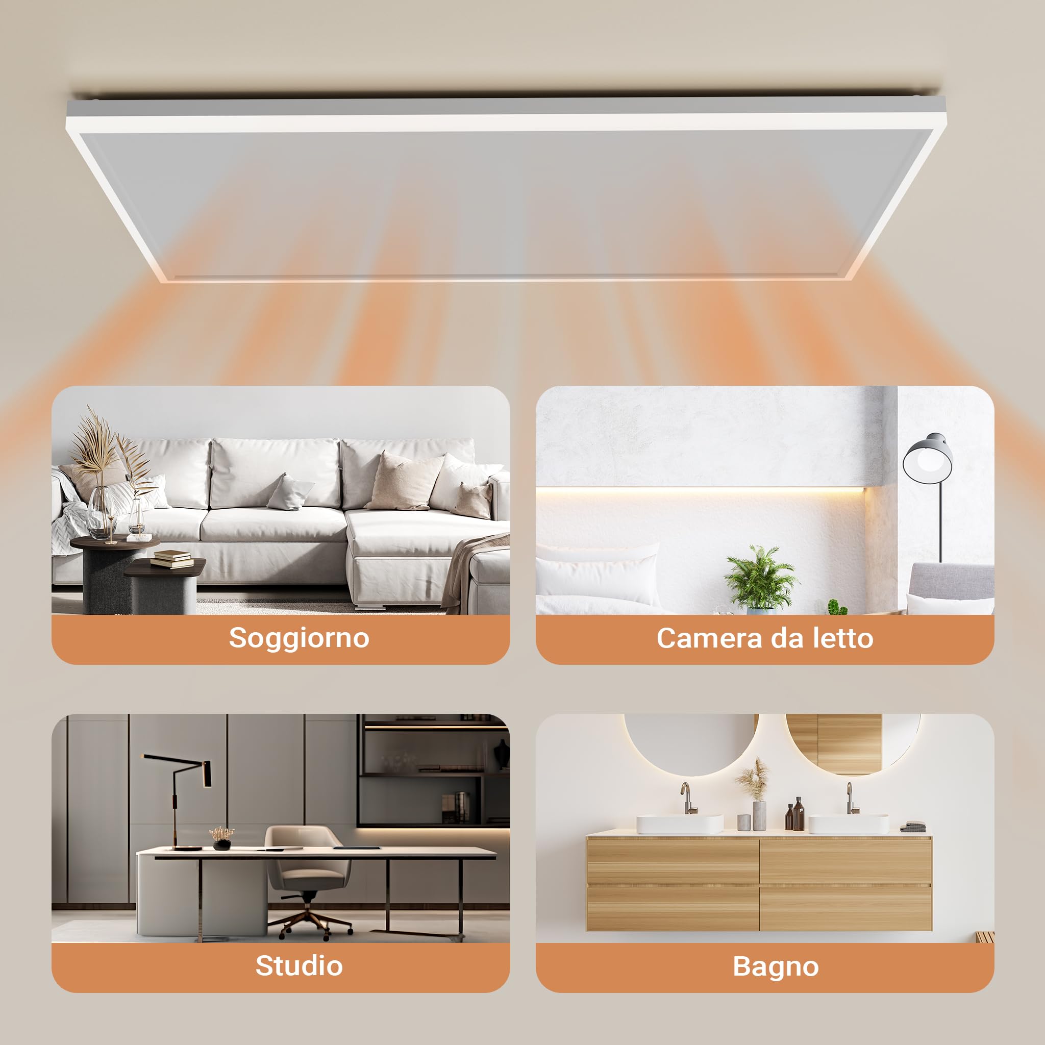 Wiltec Pannello Riscaldante Soffitto Infrarossi 370W 370 Watt LED