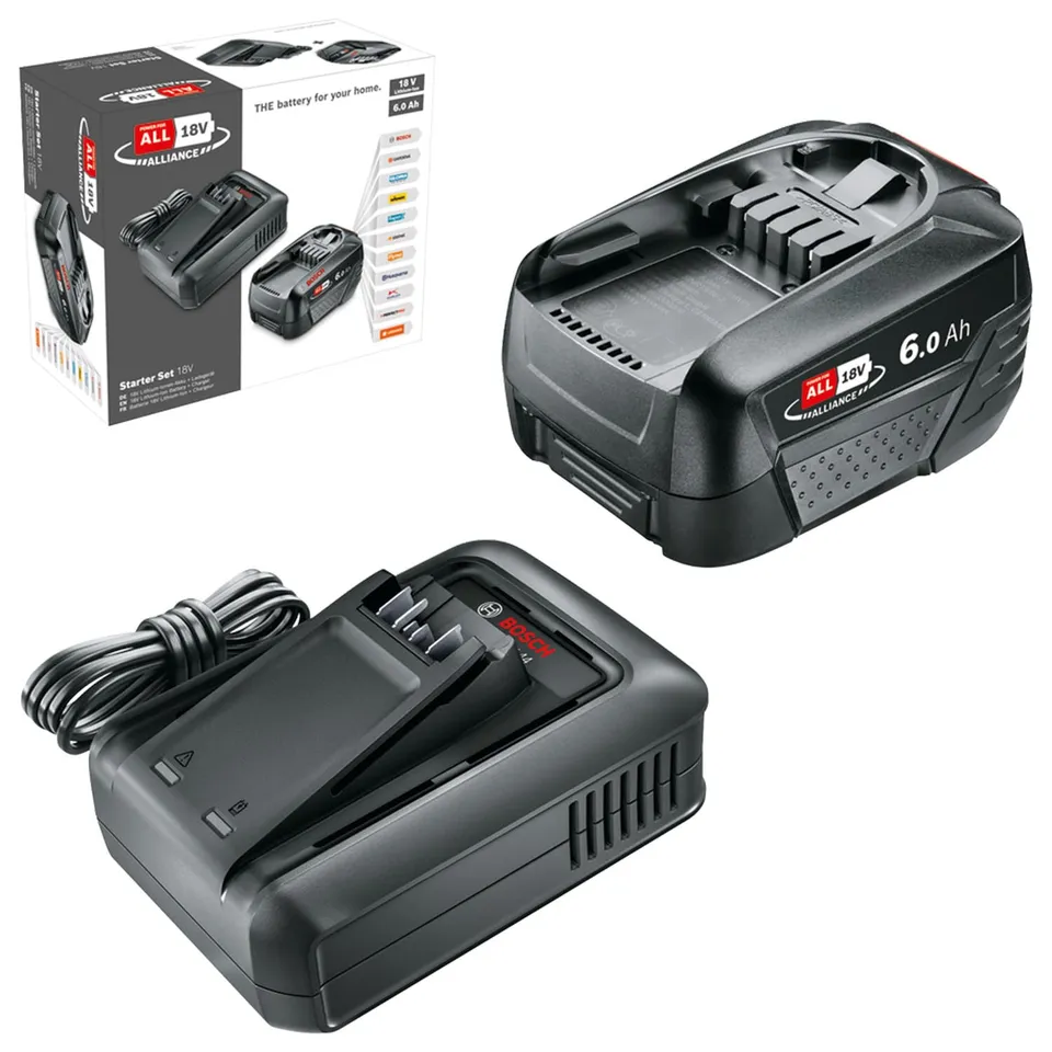 Bosch Power For All 18V Starter Set batteria 6,0Ah + caricabatterie
