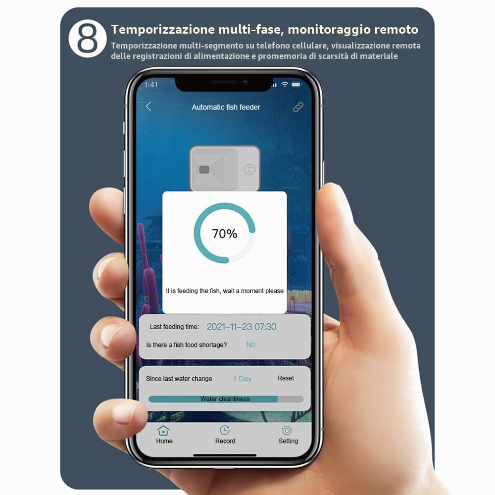 Weytoll Mangiatoia Automatica Acquario 100mL WiFi con App Programmabile