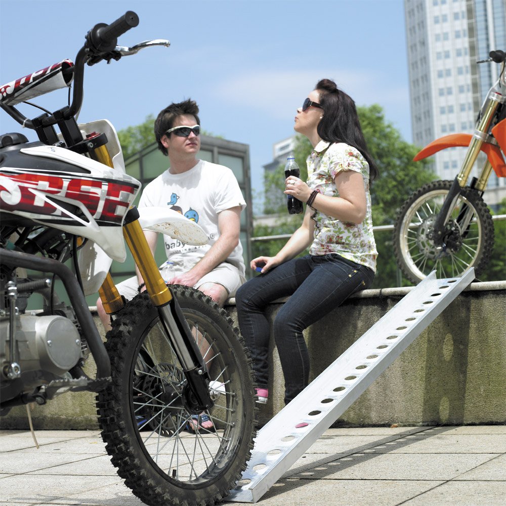 Wiltec Rampe di carico moto ATV 192cm alluminio 364kg 2pz
