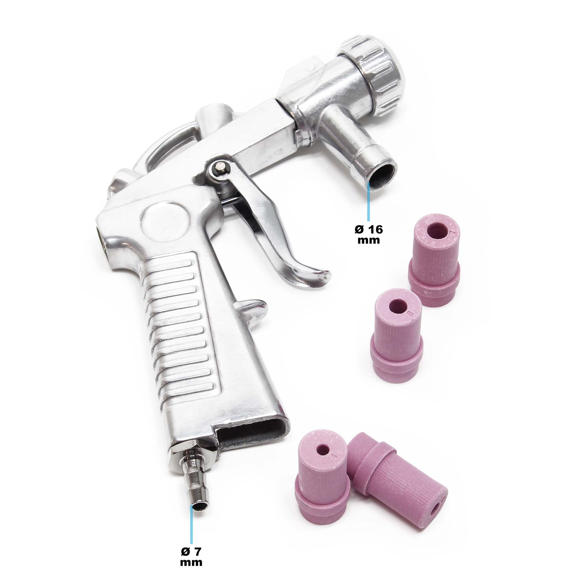 Wiltec pistola sabbiatrice aria compressa 4 ugelli 2-8 bar