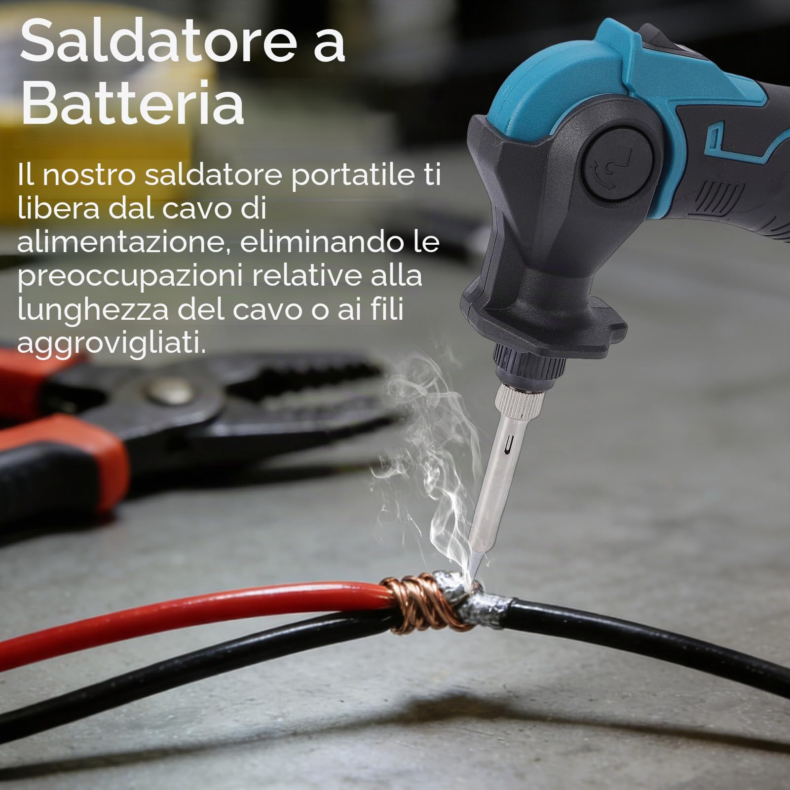 Weytoll saldatore senza fili 12V kit 2 batterie 30W
