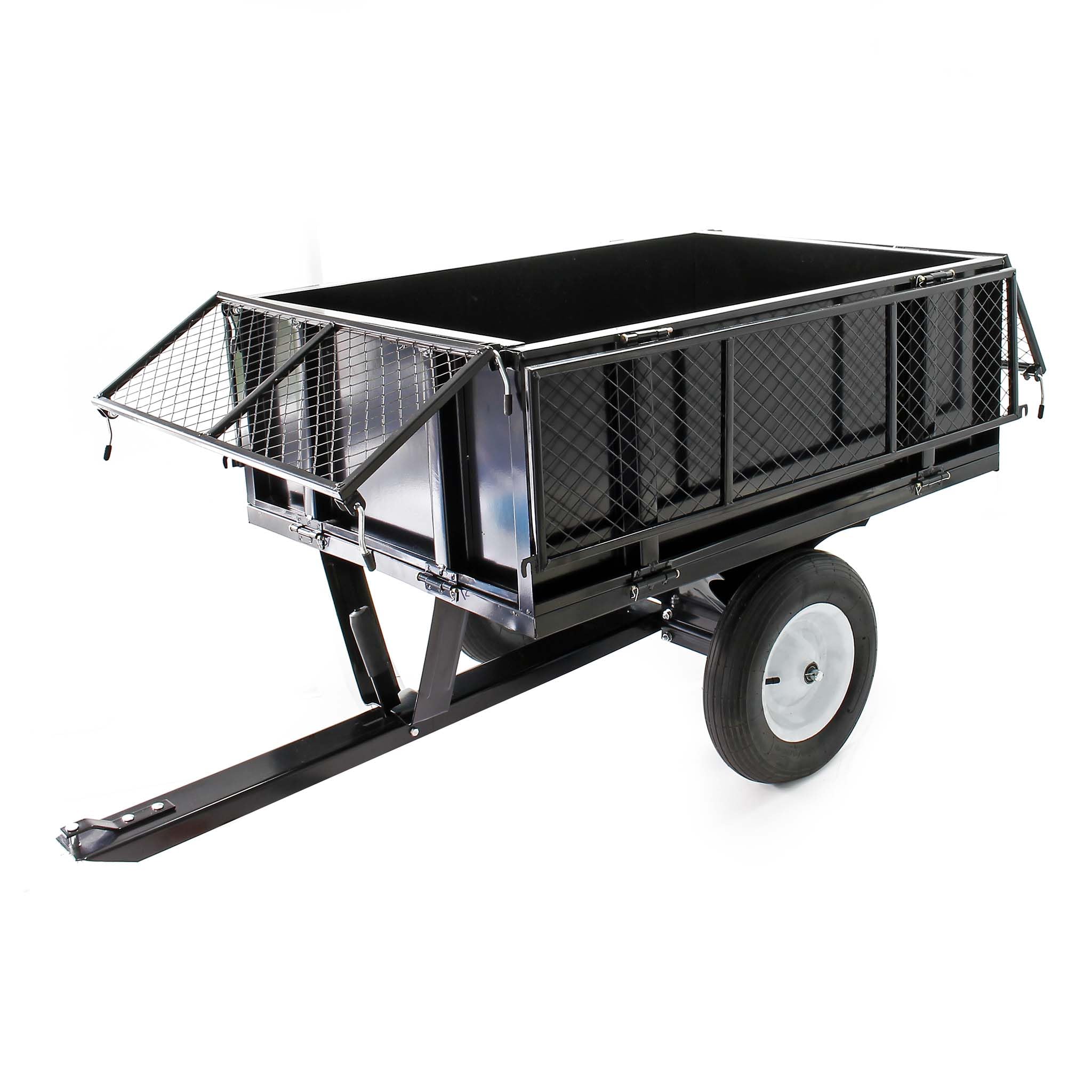 Wiltec Rimorchio Trattorino 114x76x30 cm Ribaltabile Rete