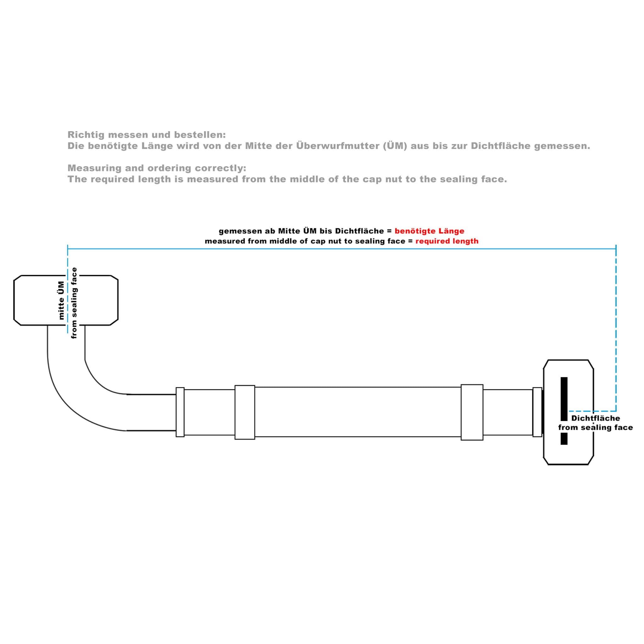Wiltec Tubo Flessibile Acciaio DN25 0,5 m 1 Pollice Acqua