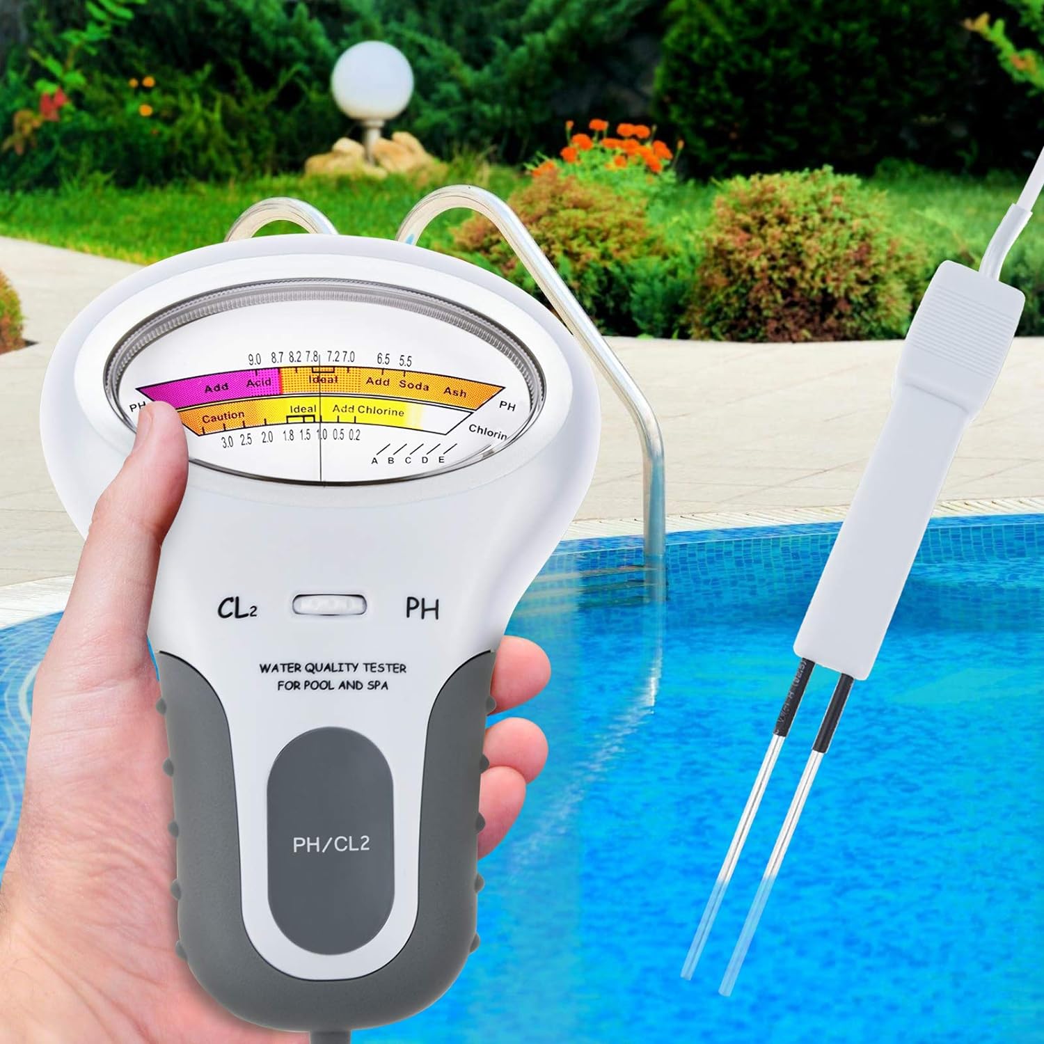 Tilswall Tester Piscina pH Cloro 2 in 1 Elettronico