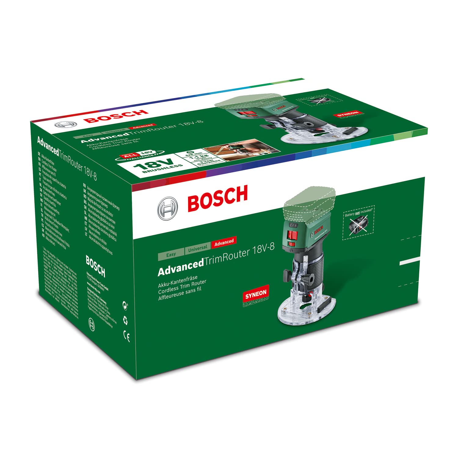 Bosch AdvancedTrimRouter 18V-8 Fresa a Batteria senza Batteria