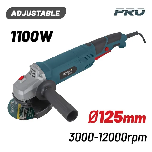 Bormann Smerigliatrice Angolare 1100W 125mm Velocità Variabile