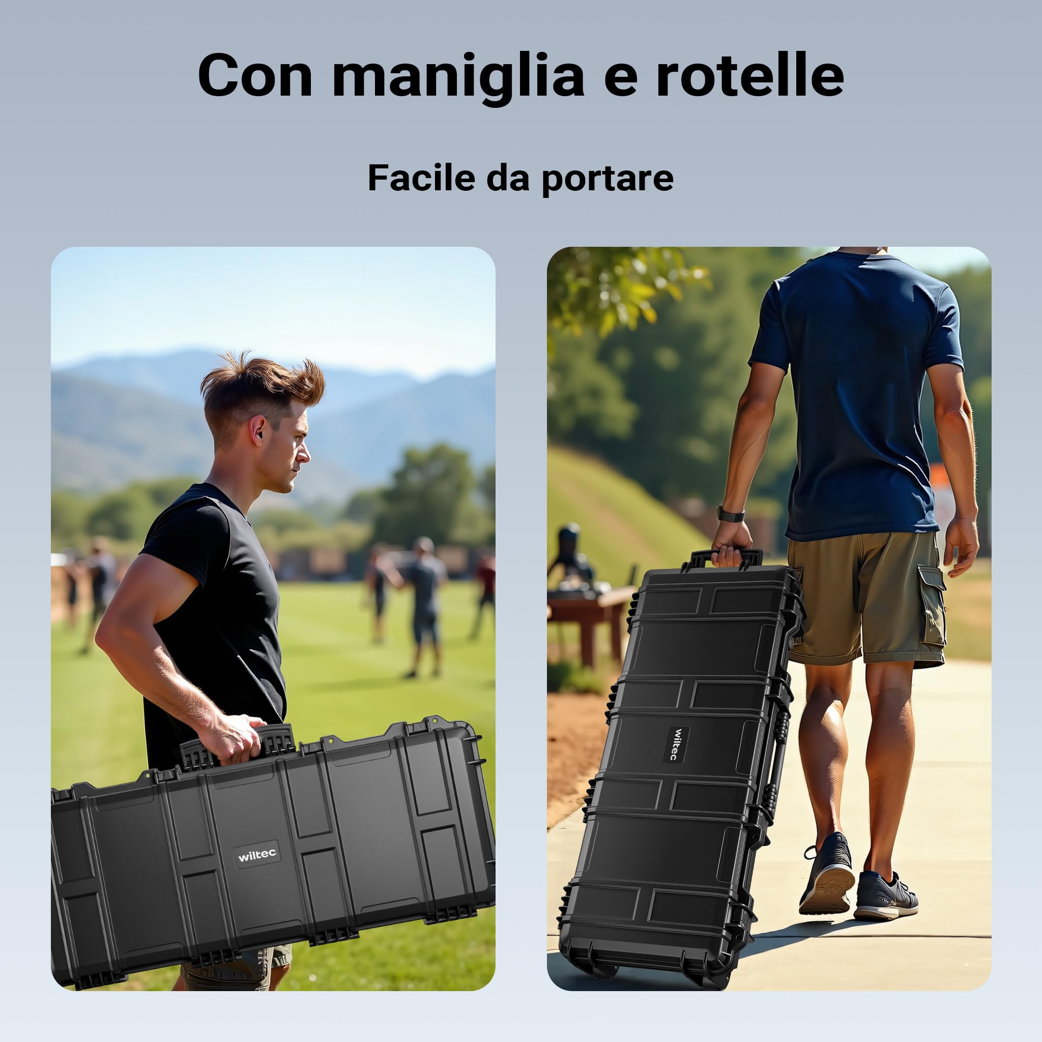 Wiltec Valigetta porta fucili 97,8cm schiuma IP67