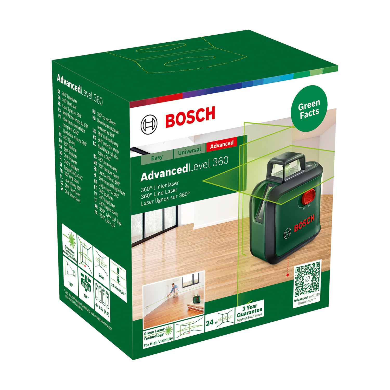 Bosch AdvancedLevel 360 livella laser verde Basic