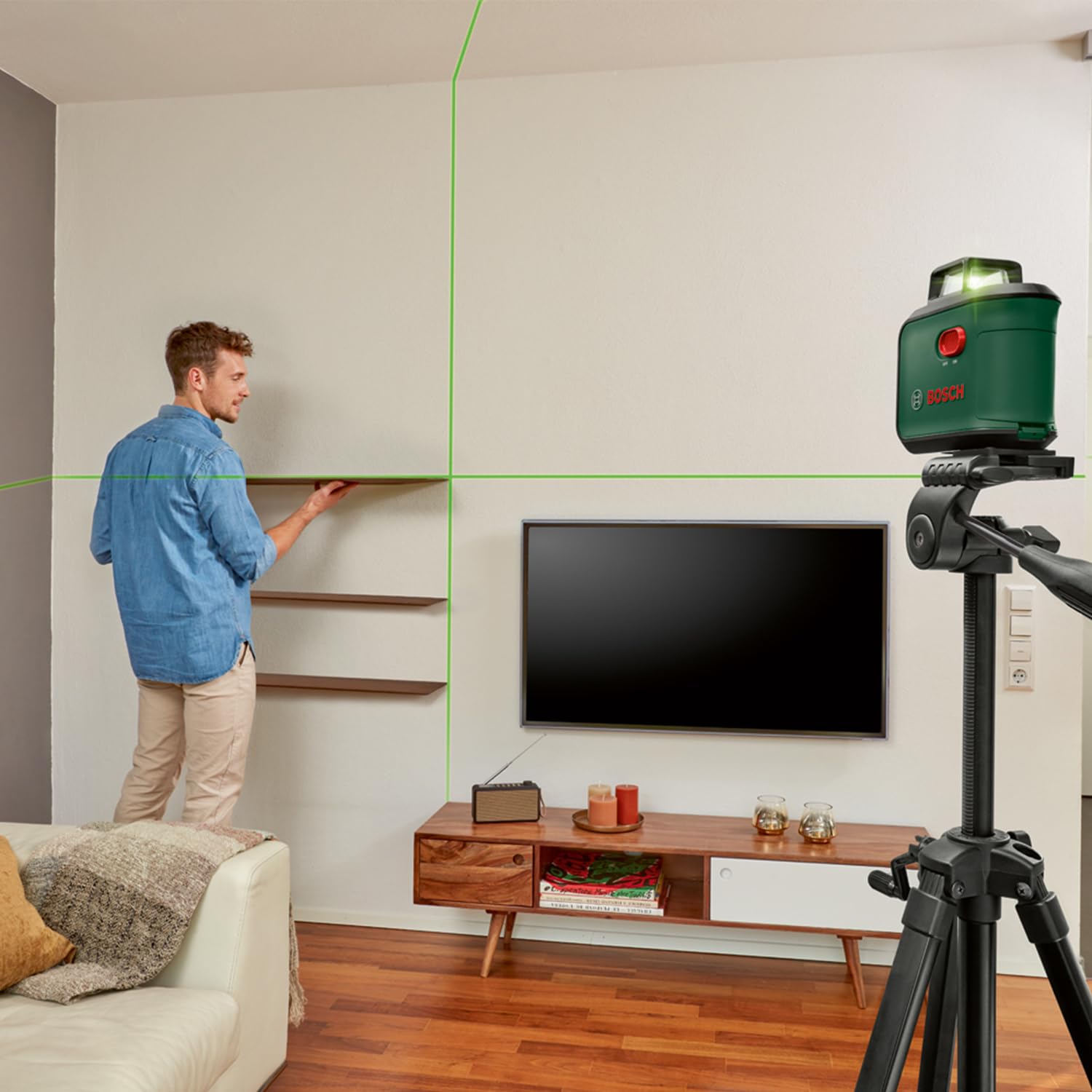 Bosch AdvancedLevel 360 livella laser verde con treppiede