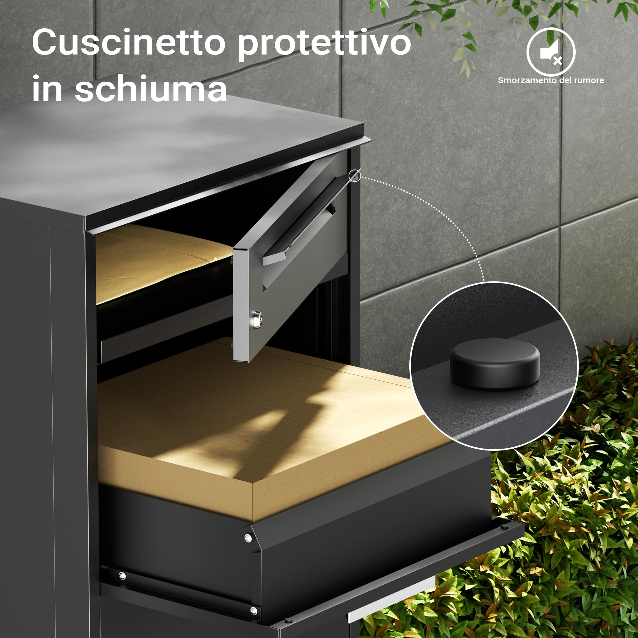 XPOtool Cassetta Postale per Pacchi Nera 112x50x37 cm con Serratura