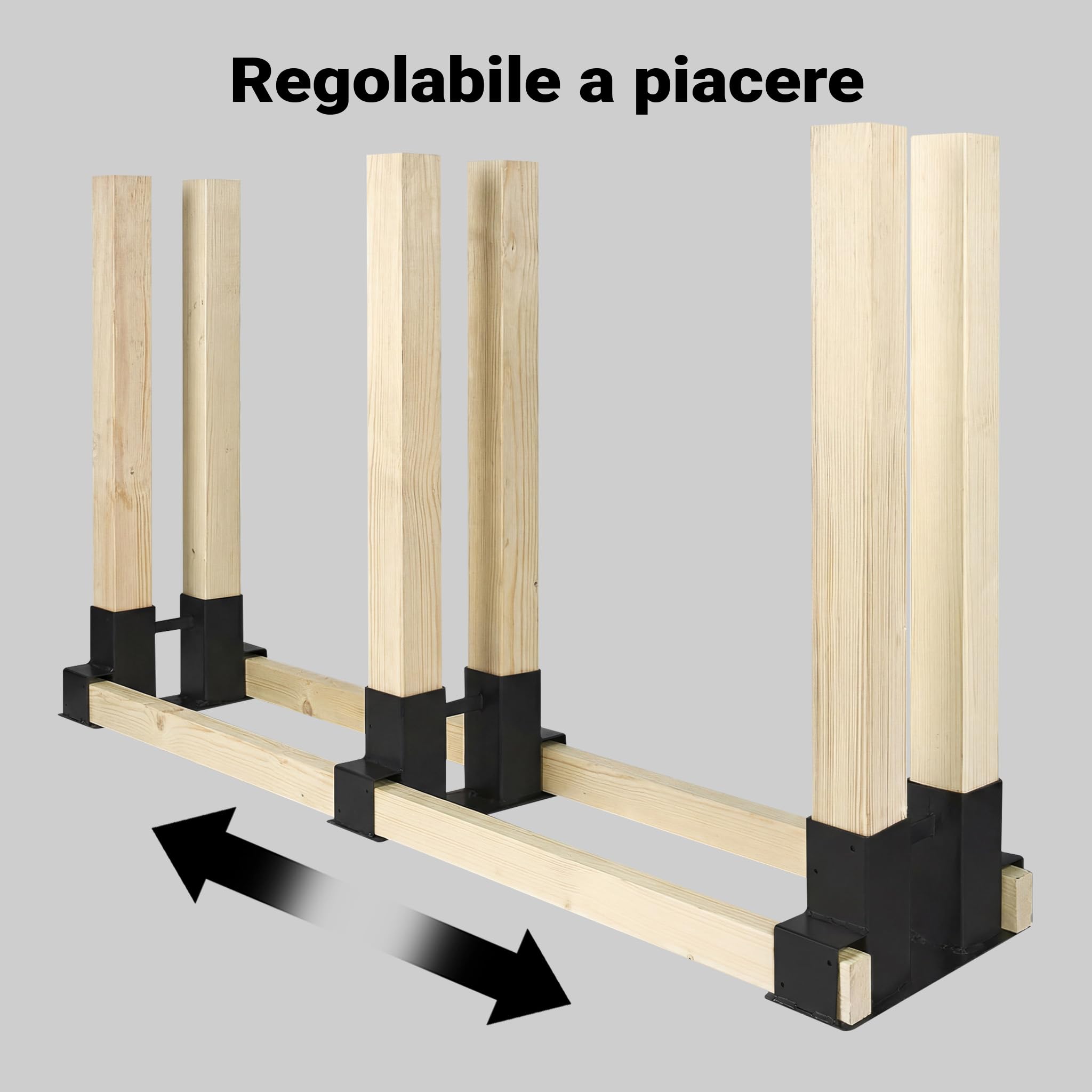 Wiltec Set 2 supporti catasta legna acciaio