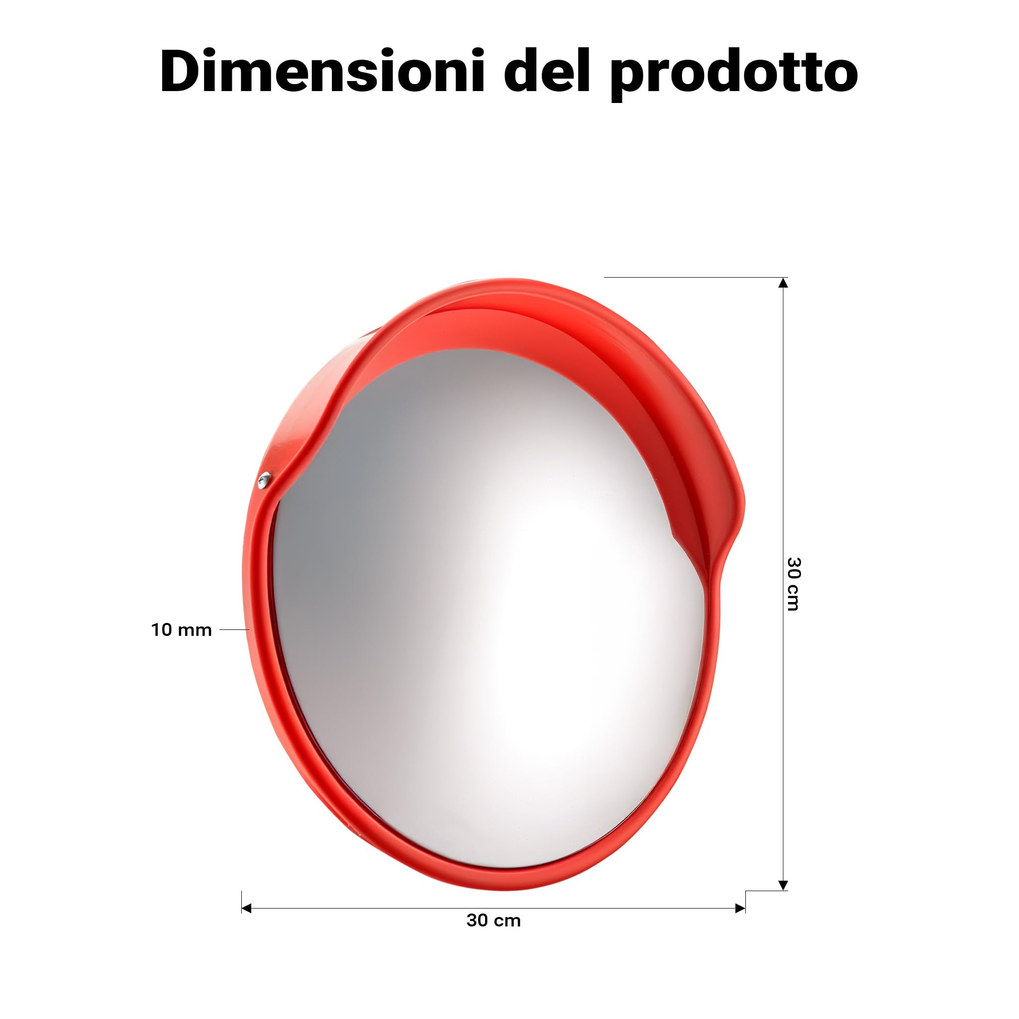 Wiltec Specchio Stradale Convesso 30 cm 160° Esterno