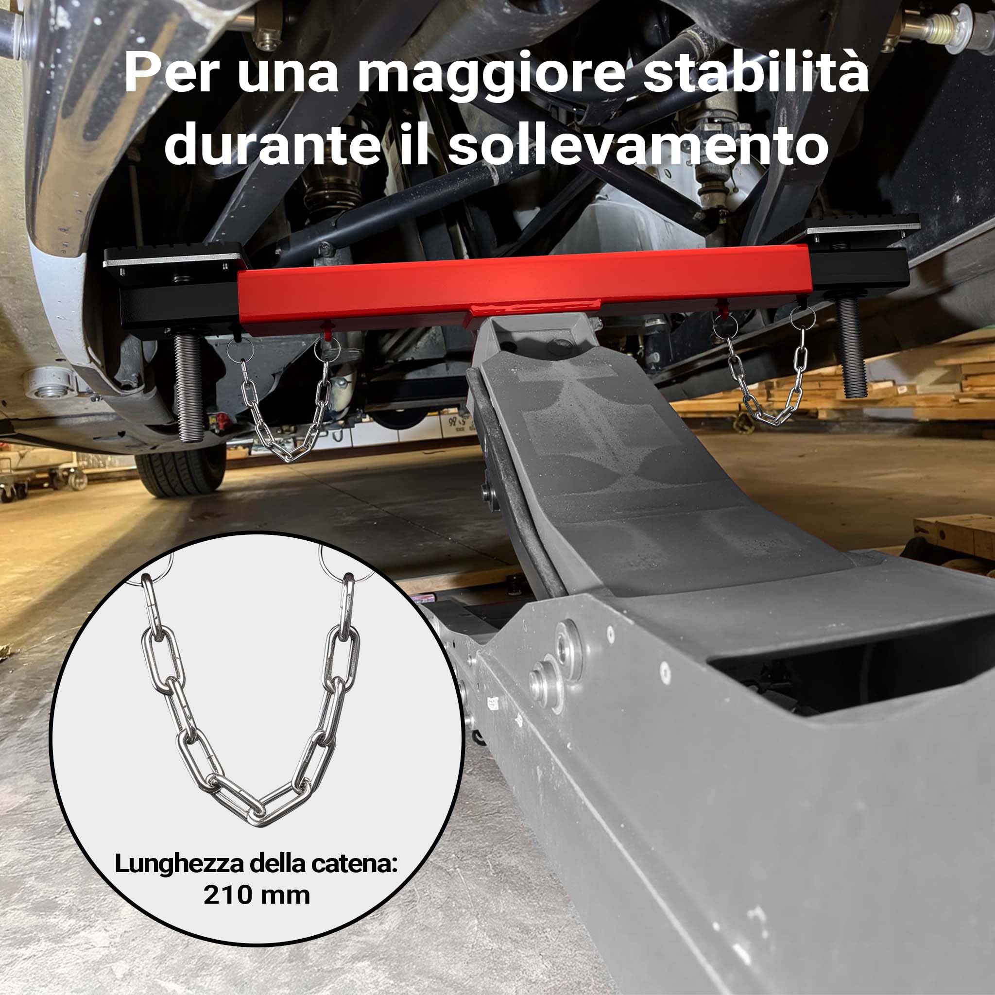 Wiltec Traversa Sollevamento 2000 kg per Martinetto