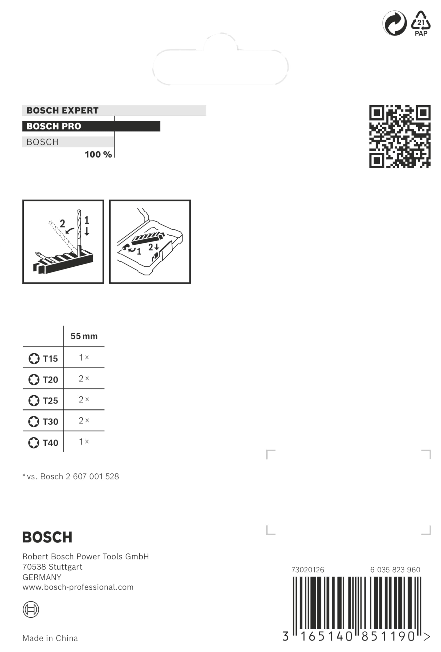 Bosch Professional 2608522329 Bit Torx 50 mm 8 pezzi