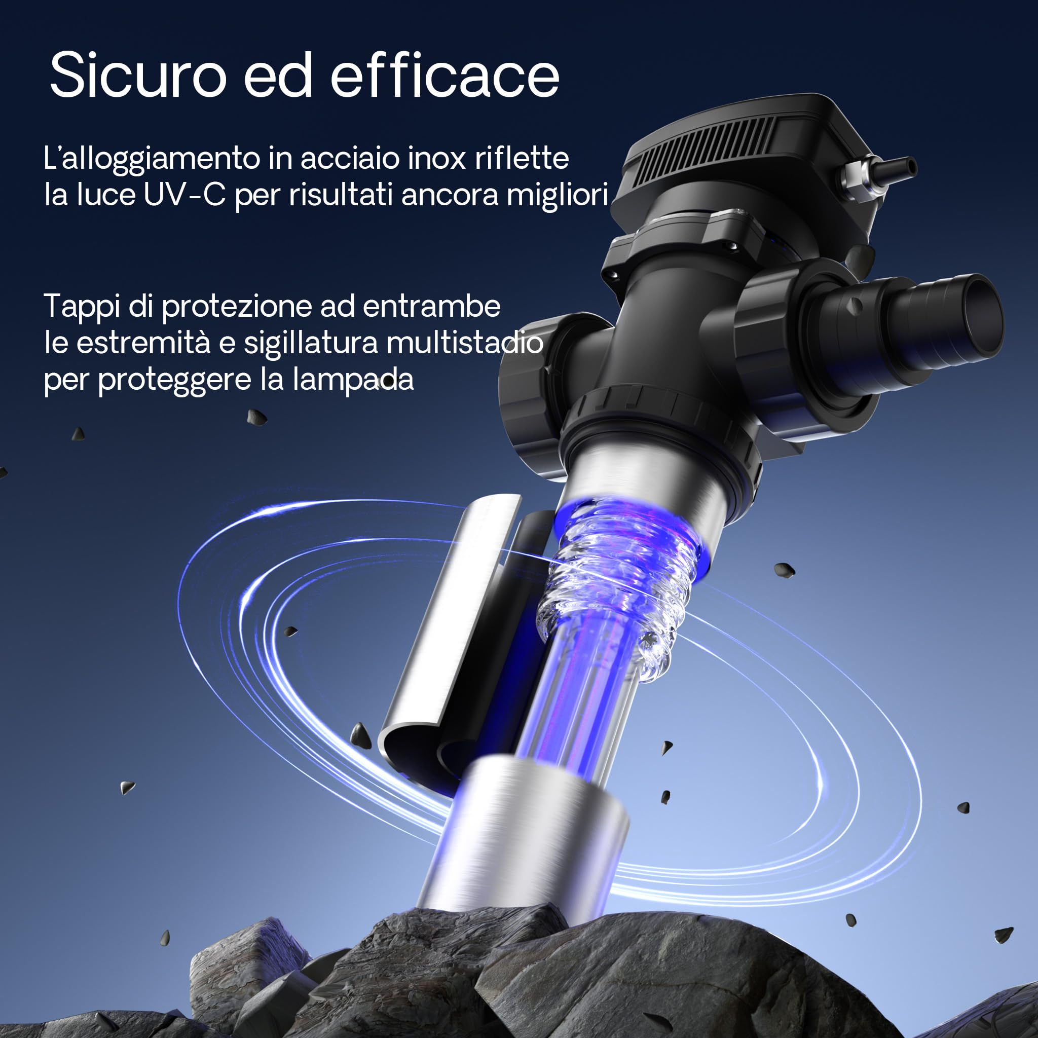 SunSun CUV-772 chiarificatore UV laghetto 72W acciaio