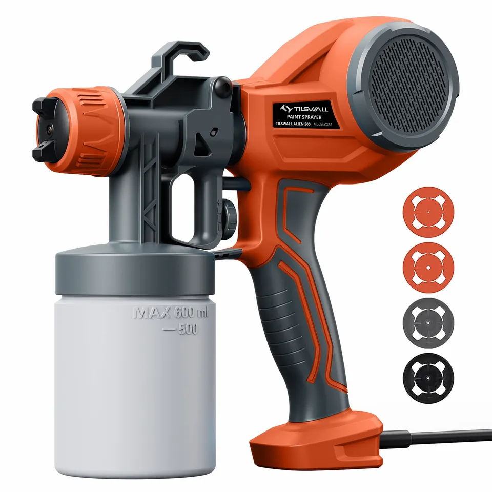 Tilswall Alien 500 Pistola Vernice HVLP Leggera Arancione 0,7kg