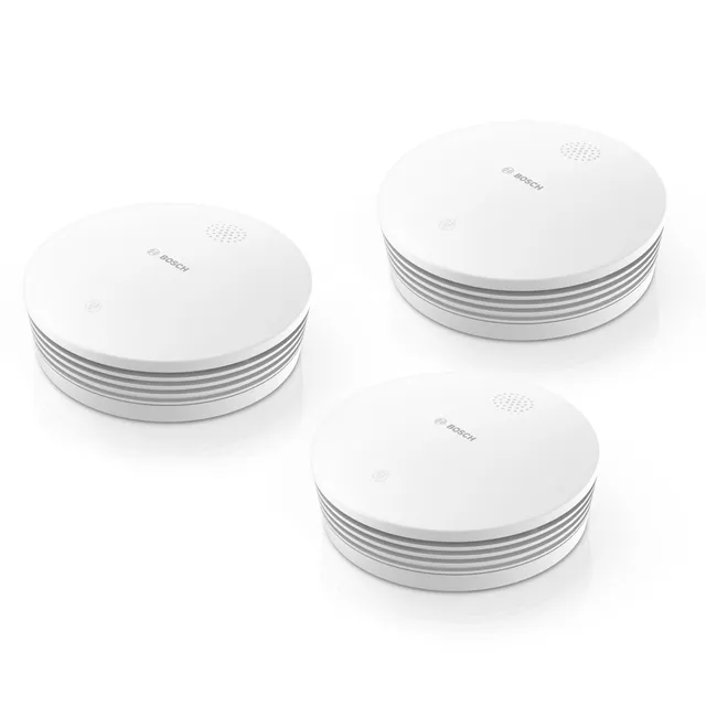 Bosch Smart Home Rilevatore di Fumo II set 3 pezzi con app