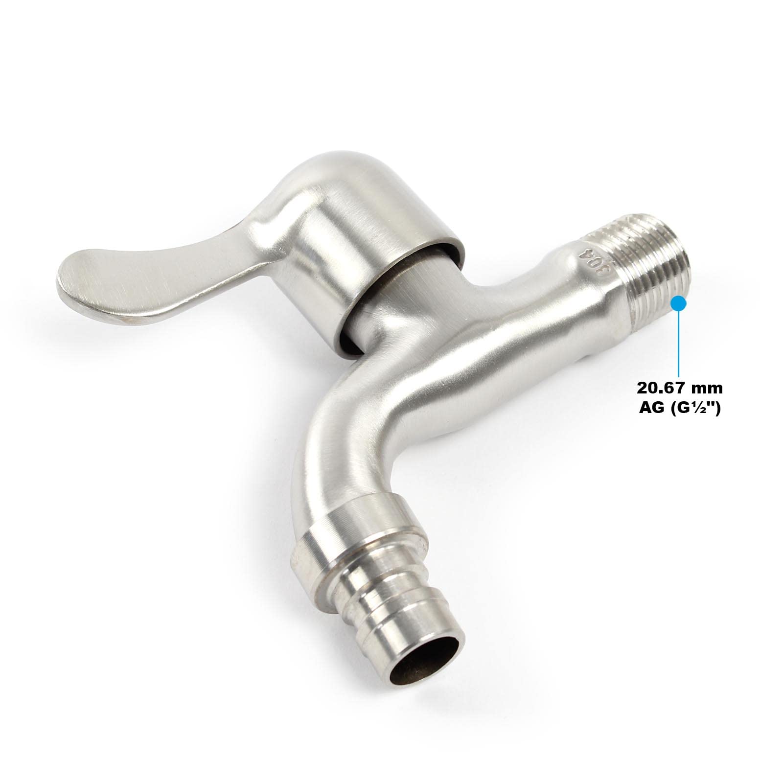 Wiltec Fontanella colonna acqua acciaio inox 95 cm quadrata
