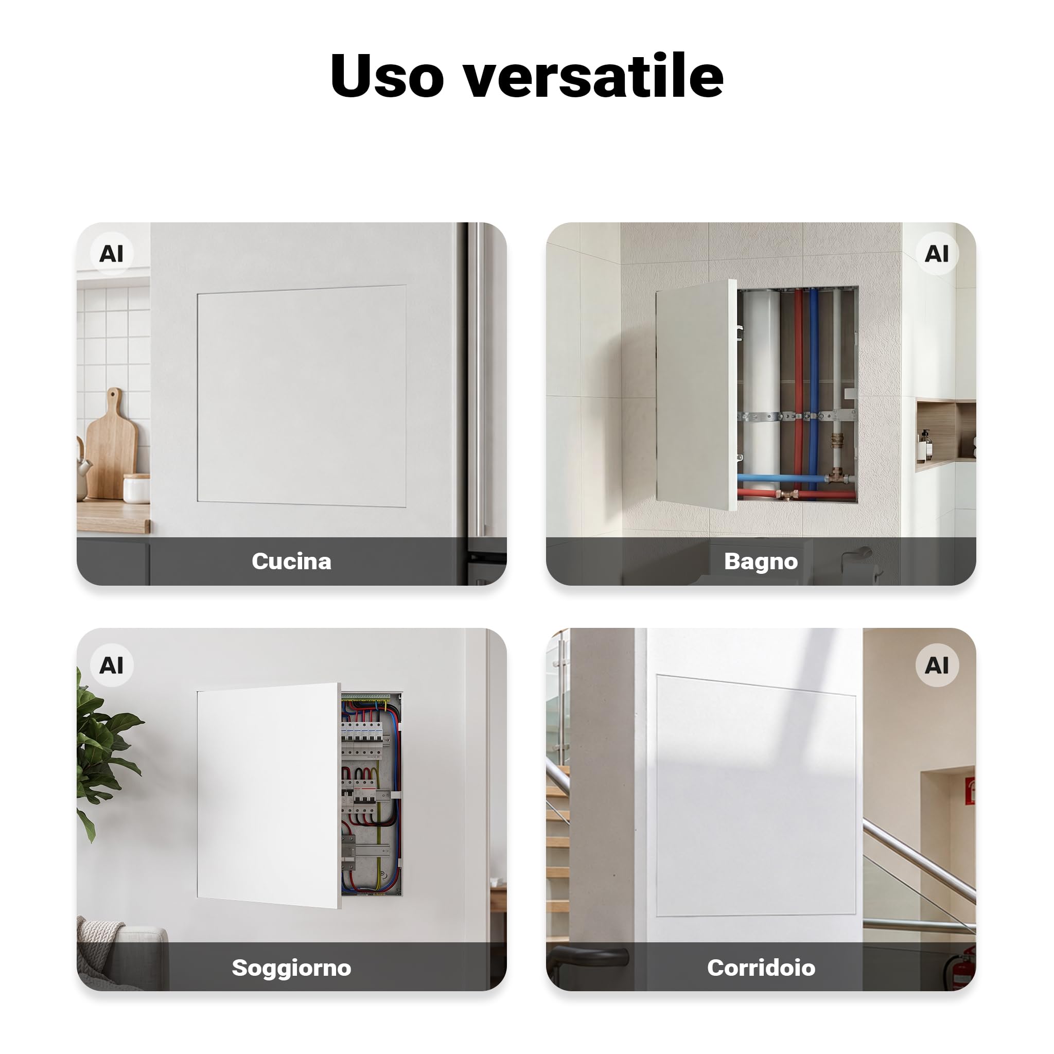 Wiltec Sportello Ispezione 60x60cm Alluminio Cartongesso 12,5mm